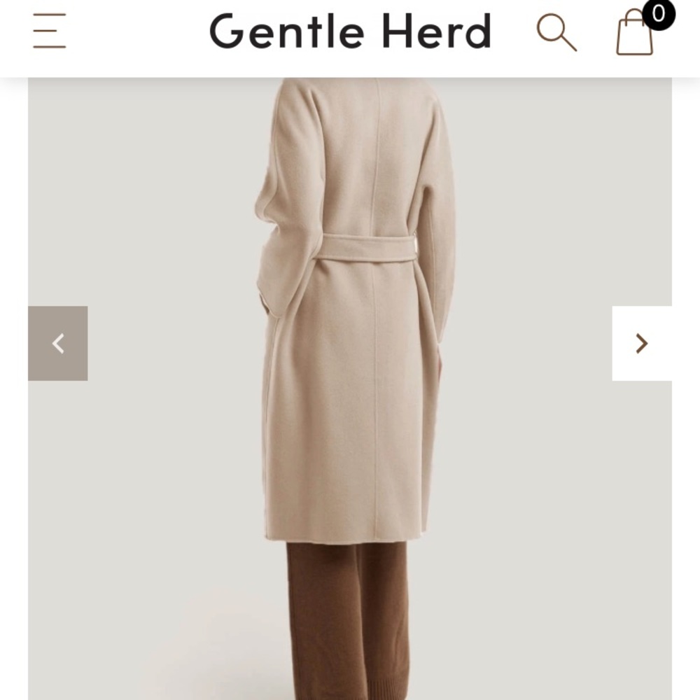 Gentle Herd 100% Wool Long Line Coat: Worn Once